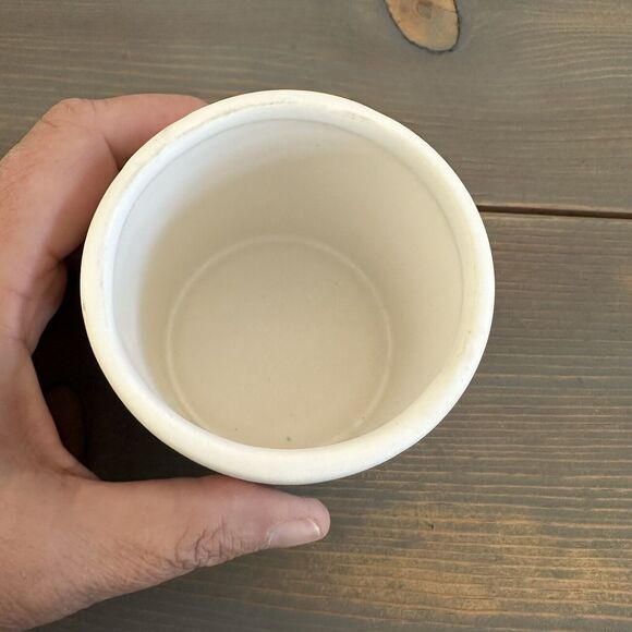 Pinecone Flowerpot Extra Small Ceramic Decoration White with Black Succulent Pot - Picture 5 of 8